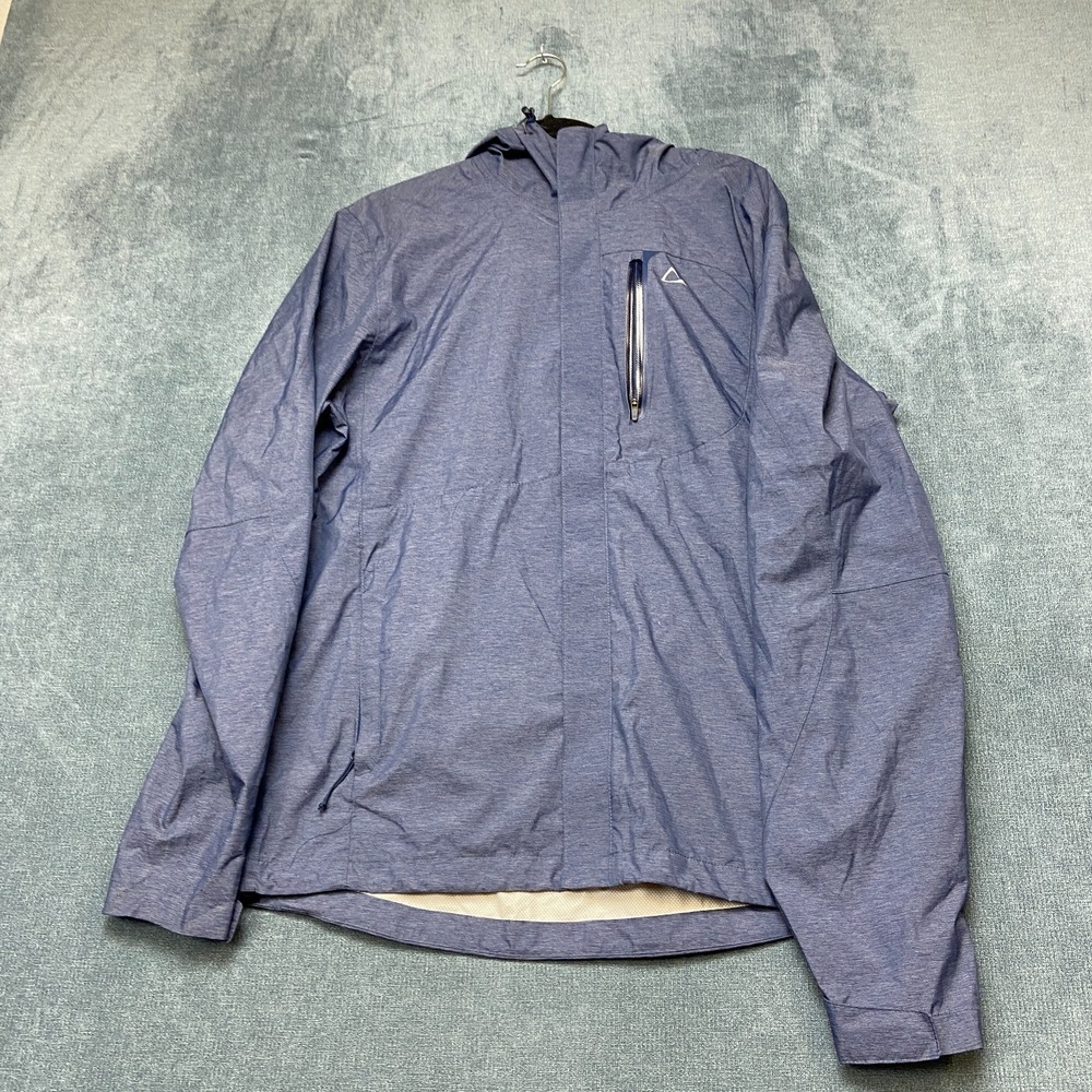 Paradox Rain Jacket Mens Medium Blue Lined Hooded Waterproof Full Zip Outdoor